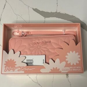 Betsey Johnson Floral Peach Wristlet Wallet
